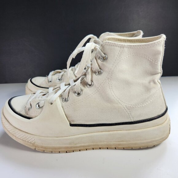 Converse All Star Chuck Taylor Mens 10 1/2 Hi Constructs White Sneakers - Picture 11 of 16